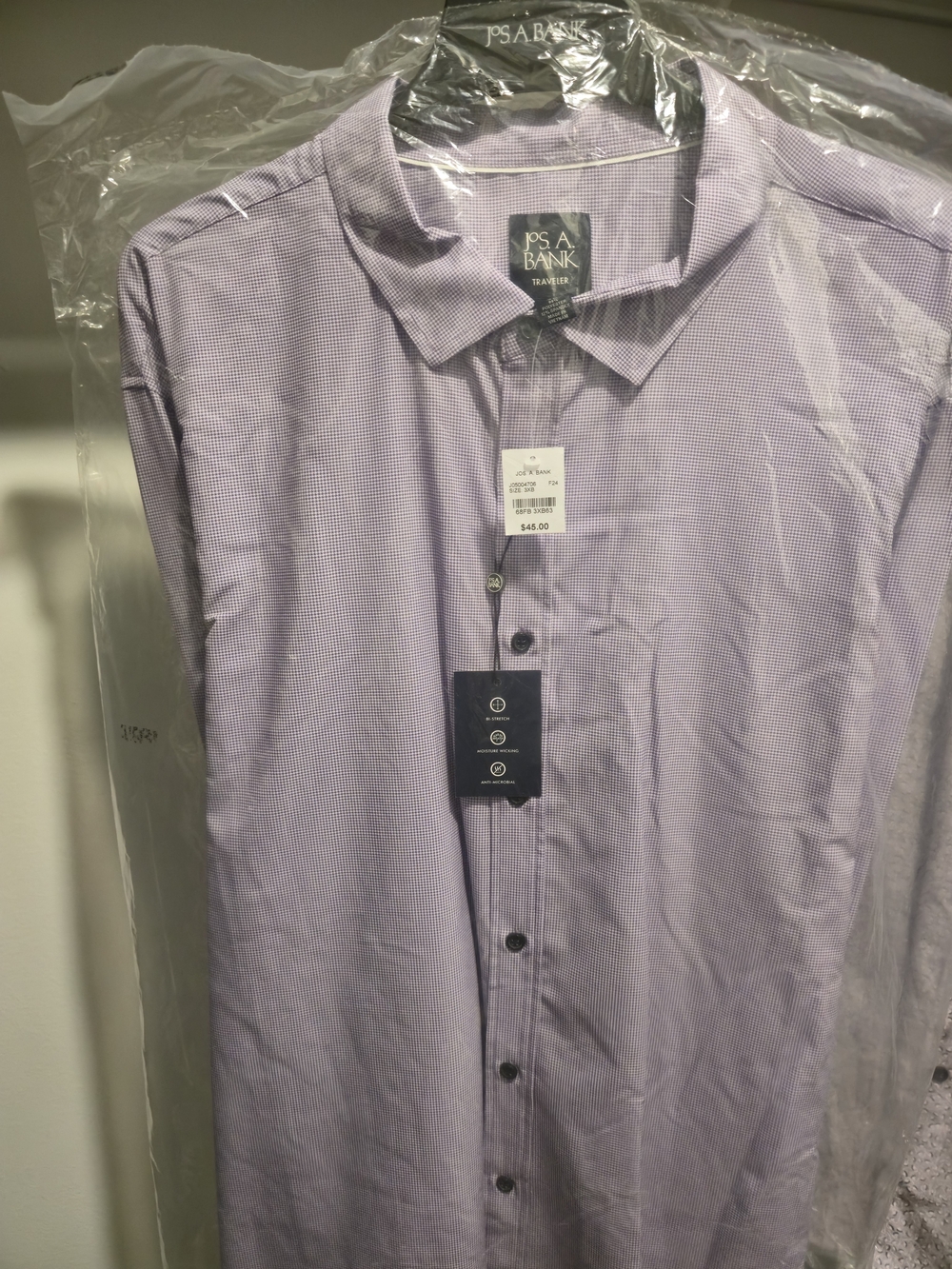 Jos. A. Bank Lavender Micro-Check Button-Down Shirt